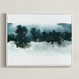 "Night Falling" - Art Print in Lagoon by Lindsay Megahed - Framed Canvas