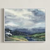 "Cloud Symphony Donegal Ireland" - Art Print in dark sea green by Eva Marion - Framed Canvas