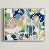 "Summer Rising" - Art Print in pink by Nancy Ramirez - Framed Canvas