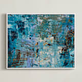 "Blue Ocean I" - Art Print in Waves by Carmen Guedez - Framed Canvas