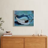 "Oyster Blues" - Art Print in Peacock Blue by Christa Wall - In a Room