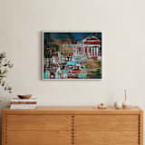 "Venice at night" - Art Print in Blue and Earth colors by Oana Prints - In a Room