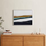 "Moonlight Seascape" - Art Print in Dark Navy Blue by Caryn Owen - In a Room