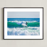 "Surfer Dude " - Art Print in ocean blue green by Sea and Sky - Framed