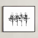 "Les Cygnets" - Art Print in black by Leanne Friedberg - Framed