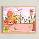 "West Coast Backyard" - Art Print in Sunset by Evan Clark - Framed