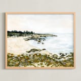 "Carmel by the Sea" - Art Print in Neutral Sand by Jennelle Lynn - Framed