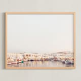 "Evening in Greece" - Art Print in Grecian Slate by Gabrial Reising - Framed
