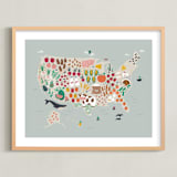 "US Agriculture" - Art Print in Robin's Egg by Joanna Griffin - Framed