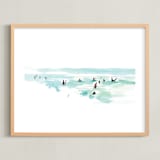 "Surf City" - Art Print in Blue Surf by Jenny Partrite - Framed