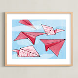 "Up and Away" - Art Print in Current Red by Cricket and Bee - Framed