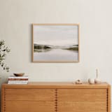 "Misty lake" - Art Print in autumn green by Kamala Nahas - In a Room