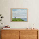 "House on the Hill" - Art Print in Ocean Blue by Jen Tips - In a Room