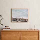 "Minimalist Sunset in Amsterdam" - Art Print in Sunset Blue by The One With Wanderlust - In a Room