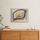 "Arches of Santorini" - Art Print in Lemon Yellow by Pamela Viola - In a Room