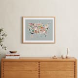 "US Agriculture" - Art Print in Robin's Egg by Joanna Griffin - In a Room