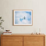 "Sky High" - Art Print in Sky Blue by Janet Cruz - In a Room