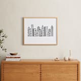 "Linear Cityscape" - Art Print in Black by Daniela - In a Room