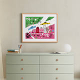 "City State of Mind" - Art Print in Flamingo Pink by Jordan Sondler - In a Room