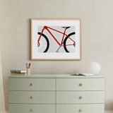 "Keep Pedaling" - Art Print in Strawberry by Jen Tips - In a Room