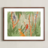 "Jungle Fun" - Art Print in White by Stevee Gomez - Framed
