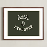 "Little Explorer Flag" - Art Print in Pine Green by Darby McGuire - Framed