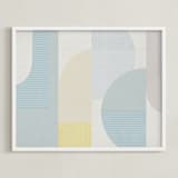 "Hustle Bustle" - Art Print in Neutral Natural by Jennifer Morehead - Framed