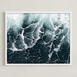 "Wave Patterns" - Art Print in Sea Aqua by Tommy Kwak - Framed