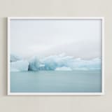 "Ice Age" - Art Print in Pale Blue Grey by Irene Suchocki - Framed