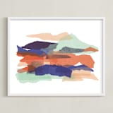 "mountain sunset one" - Art Print in golden hour by Carrie Moradi - Framed