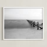 "Broken Dock at Nightfall" - Art Print in Monochromatic by Mary Ann Glynn-Tusa - Framed