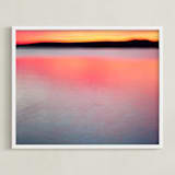 "From the Canoe, on the lake" - Art Print in Sunset Red by Jacquelyn Sloane Siklos - Framed