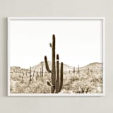 "Cacti V" - Art Print in Dust by Lisa Assenmacher - Framed