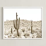 "Dusty Cacti" - Art Print in Dust by Lisa Assenmacher - Framed