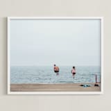 "August" - Art Print in Lake Blue by Kaitlin Rebesco - Framed