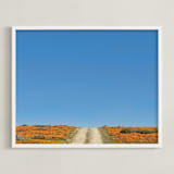 "POPPY LANE" - Art Print in POPPY ORANGE by DENiSE CREW. - Framed
