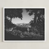 "Forgotten garden" - Art Print in Black by Romain - Framed