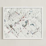 "Santa Monica Abstraction" - Art Print in Rich Red by Johnathon Smith - Framed