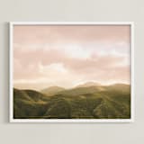 "Hazy Mountain High" - Art Print in Green Hills by Emmy Hagen - Framed