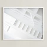 "Bright Stairway" - Art Print in White by Ilze Lucero - Framed
