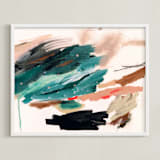 "Don't Rush Me" - Art Print in Teal by Lauren Packard - Framed