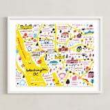"I Love Washington D.C." - Art Print in Sunshine by Jordan Sondler - Framed