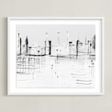 "nyc night lights " - Art Print in Black and White by Kaitlin Rebesco - Framed
