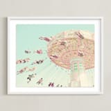 "Sky Coasters" - Art Print in Teal by Stephanie Sherman - Framed