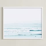 "The Sunday Blues" - Art Print in Turquoise Blue by Summer Strauch - Framed