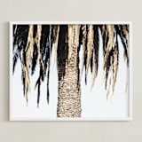 "Hanging Palms" - Art Print in Light Sky Blue by Elan Alvarez Sherman - Framed