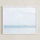 "Aimlessly" - Art Print in Silver Blue by Alexandra Feo - Framed
