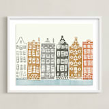 "On the Canal" - Art Print in brick by Griffinbell Paper Co. - Framed