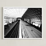 "DC subway fast track" - Art Print in rustic black by Van Tsao - Framed