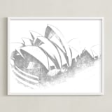 "Sydney Opera House" - Art Print in Slate by Paul Berthelot - Framed